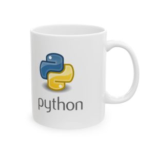 Python Coffee Mug White – 2-Sided Logo | Developer Gift for Python Programmers | 11oz & 15oz